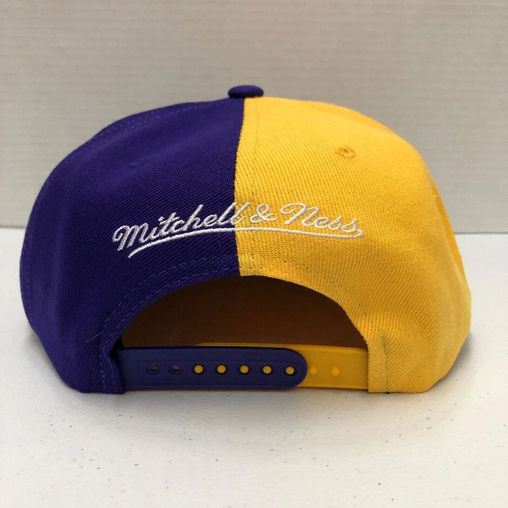 Los Angeles Lakers Hat Cap Snap Back Purple Yellow NBA Basketball Mitchell Ness